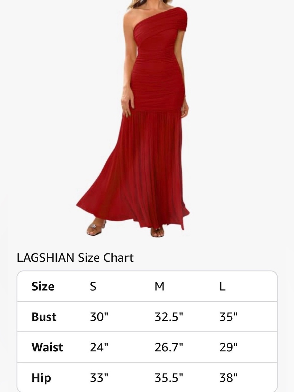 LAGSHIAN Elegant Formal Long Dress One Shoulder Sleeveless Ruched, size M - Picture 6 of 6